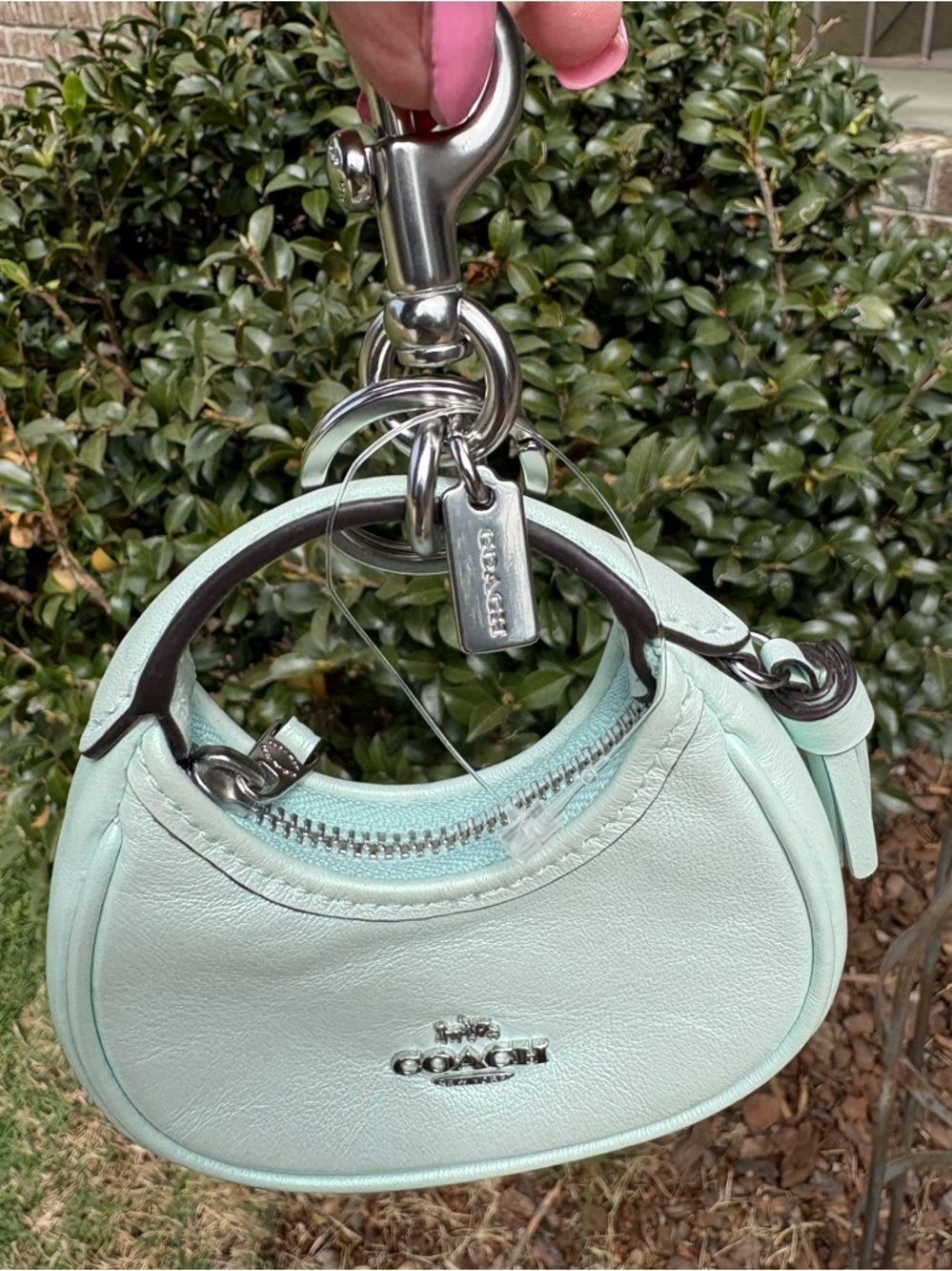 Coach Mini Carmen Bag Charm Mint NWOT